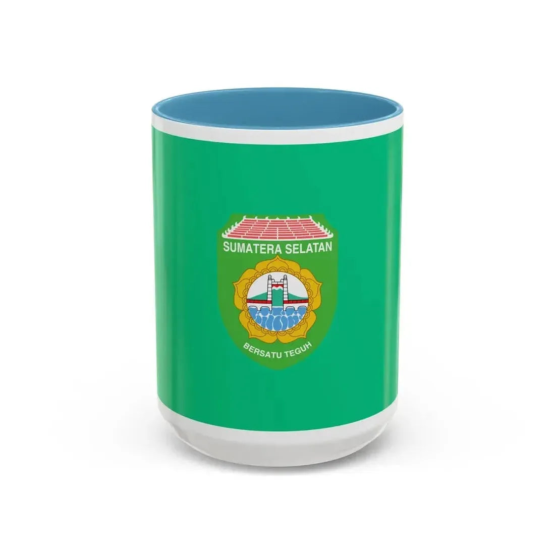 Flag of South Sumatra Indonesia - Accent Coffee Mug 15oz Light Blue - Go Mug Yourself
