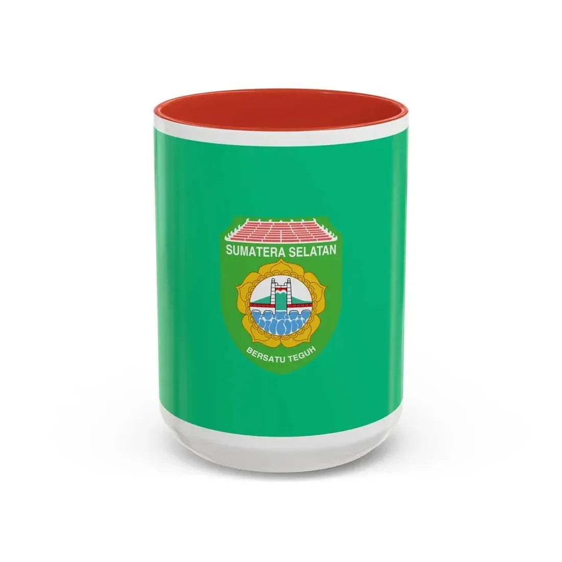 Flag of South Sumatra Indonesia - Accent Coffee Mug 15oz Red - Go Mug Yourself