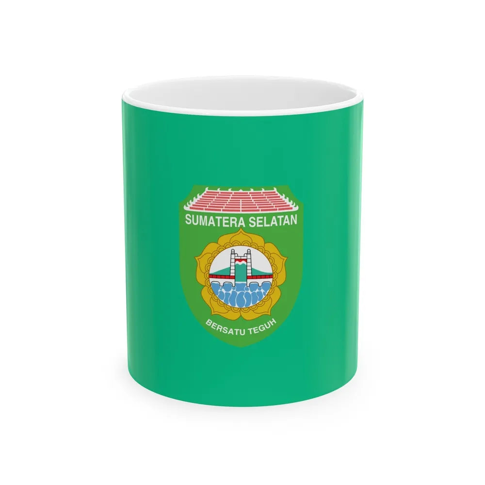 Flag of South Sumatra Indonesia - White Coffee Mug-11oz-Go Mug Yourself