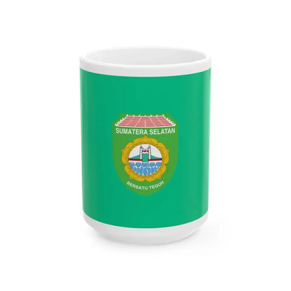 Flag of South Sumatra Indonesia - White Coffee Mug 15oz - Go Mug Yourself