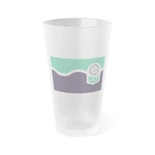 Flag of South Yorkshire UK - Frosted Pint Glass 16oz 16oz Frosted - Go Mug Yourself