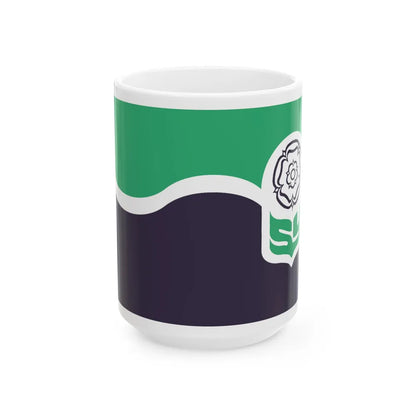 Flag of South Yorkshire UK - White Coffee Mug-15oz-Go Mug Yourself