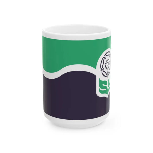 Flag of South Yorkshire UK - White Coffee Mug-15oz-Go Mug Yourself