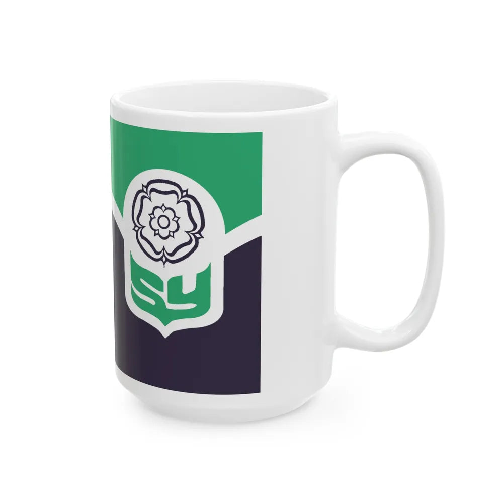 Flag of South Yorkshire UK - White Coffee Mug-Go Mug Yourself