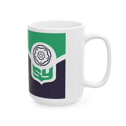 Flag of South Yorkshire UK - White Coffee Mug - Go Mug Yourself