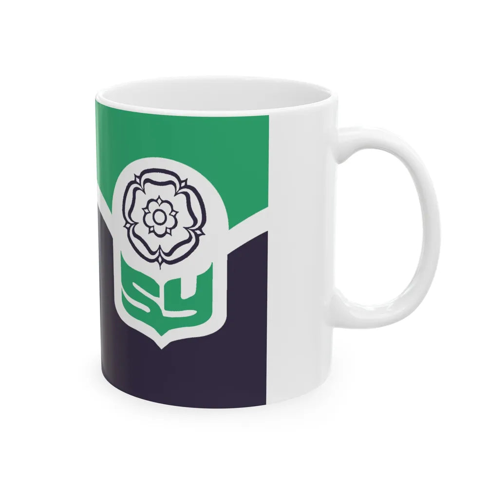 Flag of South Yorkshire UK - White Coffee Mug-Go Mug Yourself