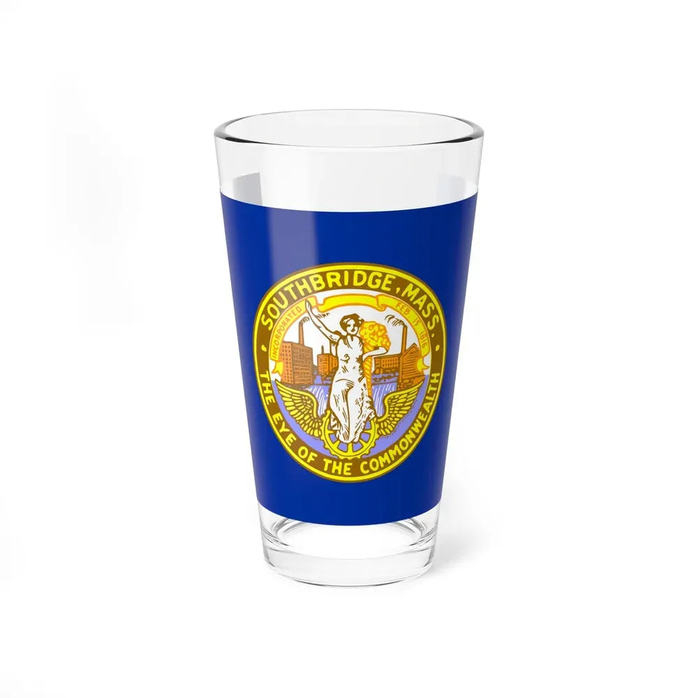 Flag of Southbridge, Massachusetts - Pint Glass 16oz 16oz - Go Mug Yourself