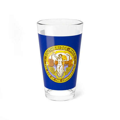 Flag of Southbridge, Massachusetts - Pint Glass 16oz 16oz - Go Mug Yourself