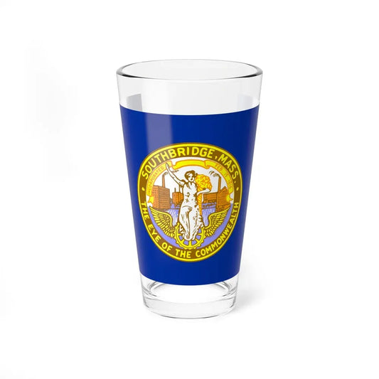 Flag of Southbridge, Massachusetts - Pint Glass 16oz 16oz - Go Mug Yourself