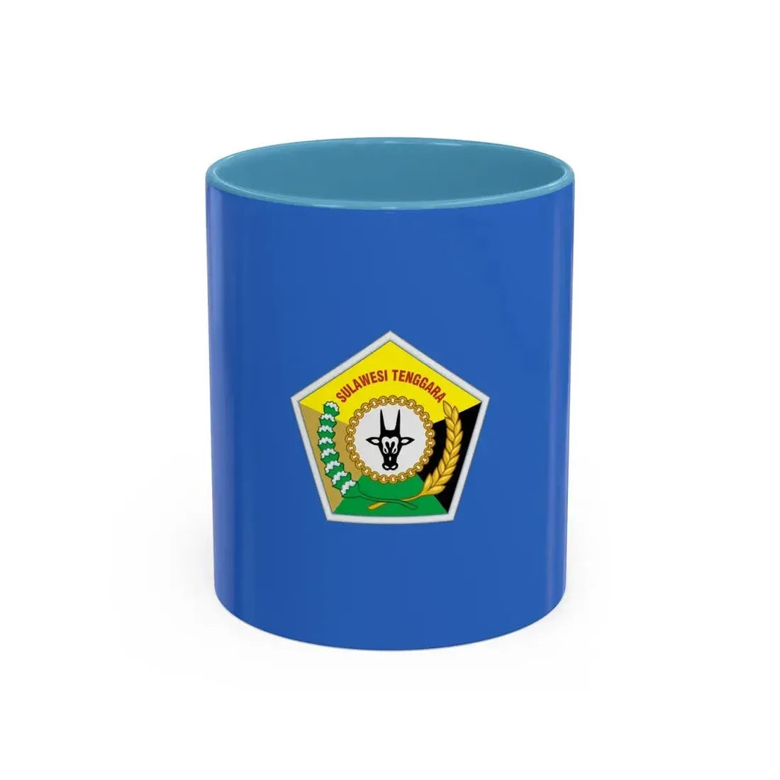 Flag of Southeast Sulawesi Indonesia - Accent Coffee Mug 11oz Light Blue - Go Mug Yourself
