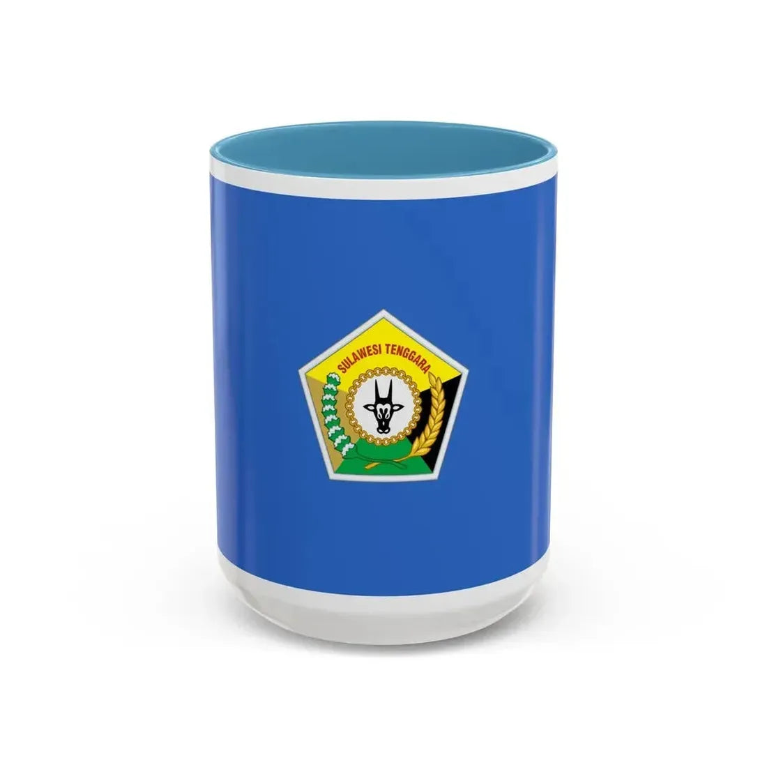 Flag of Southeast Sulawesi Indonesia - Accent Coffee Mug 15oz Light Blue - Go Mug Yourself