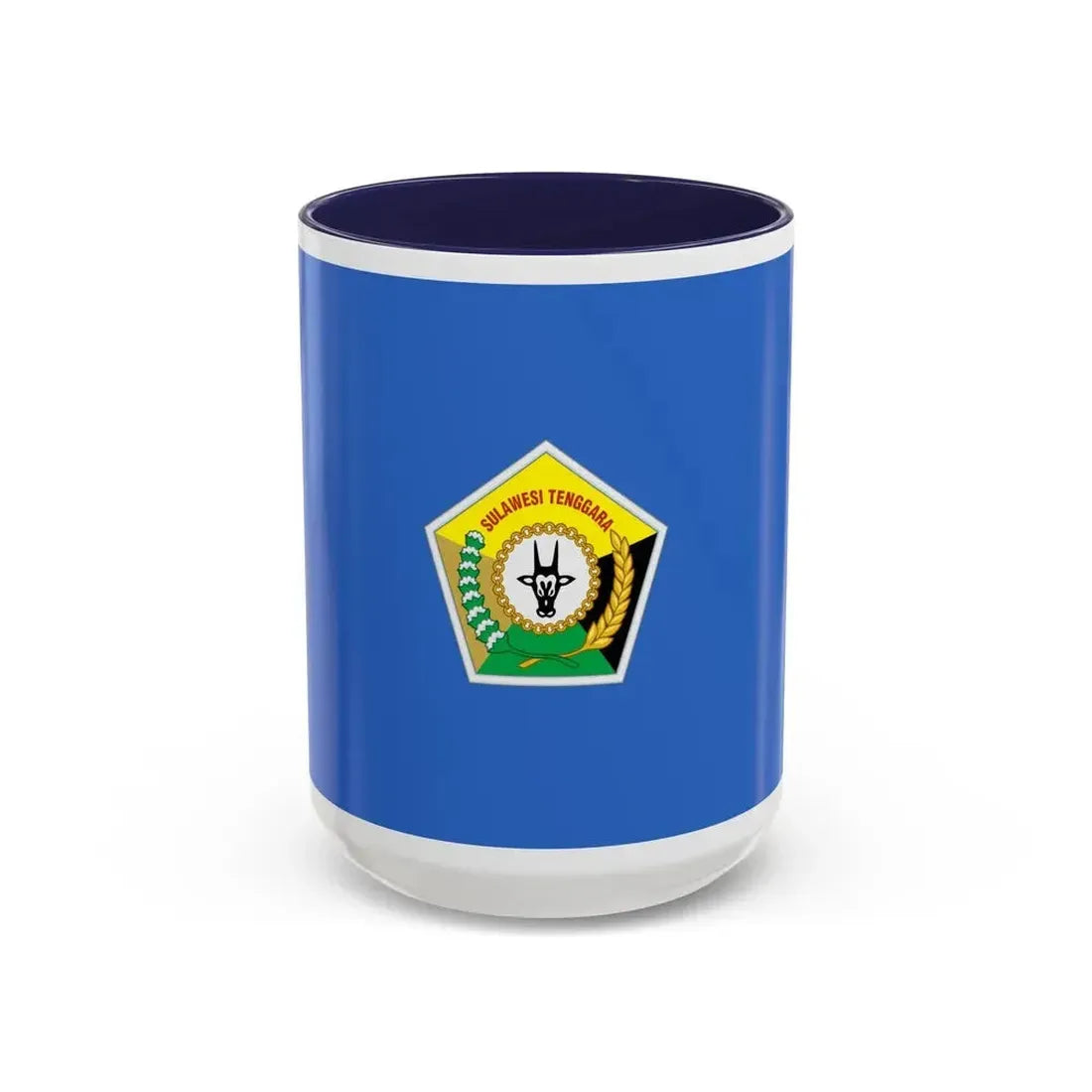 Flag of Southeast Sulawesi Indonesia - Accent Coffee Mug 15oz Navy - Go Mug Yourself