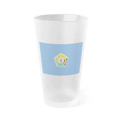 Flag of Southeast Sulawesi Indonesia - Frosted Pint Glass 16oz 16oz Frosted - Go Mug Yourself