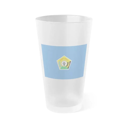 Flag of Southeast Sulawesi Indonesia - Frosted Pint Glass 16oz 16oz Frosted - Go Mug Yourself