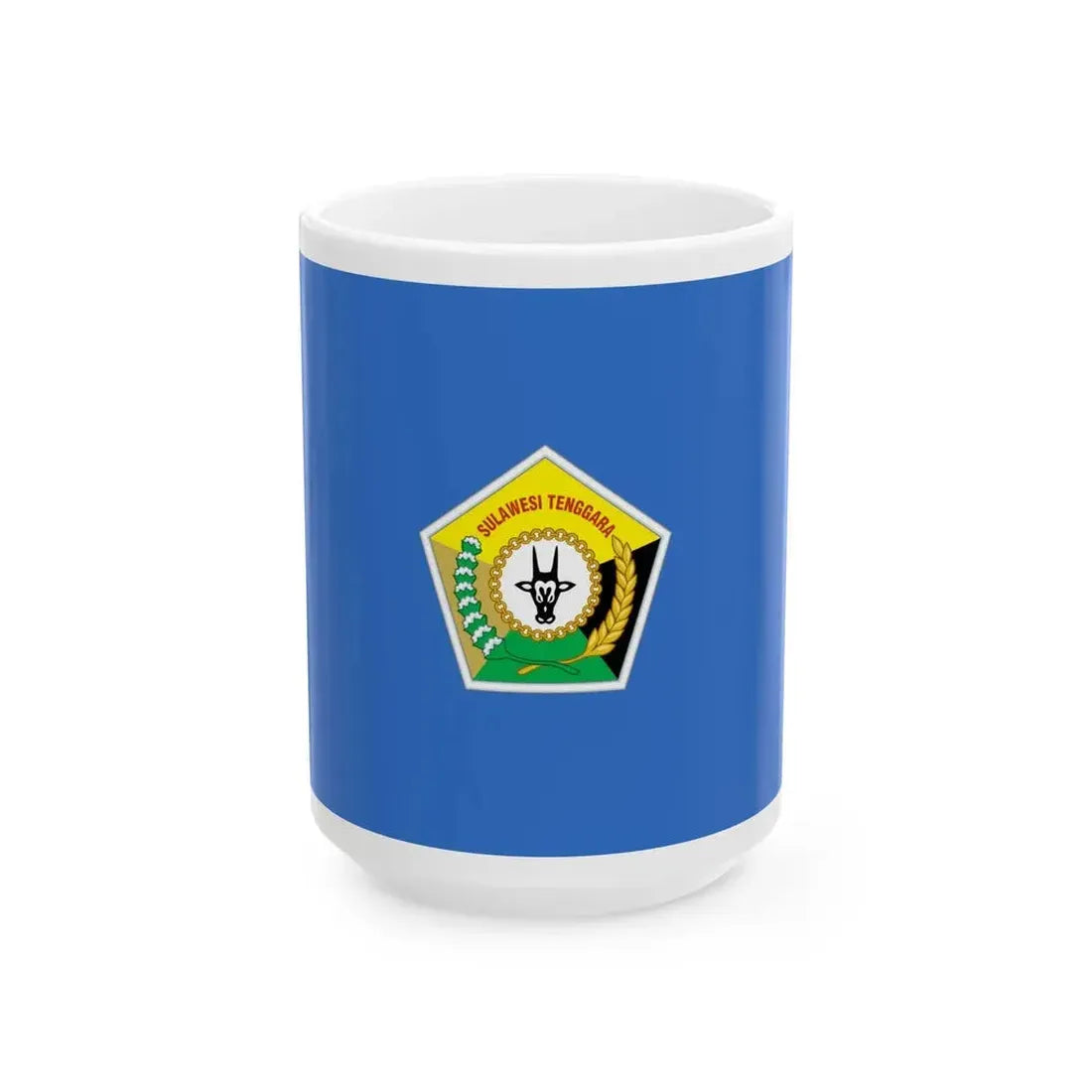 Flag of Southeast Sulawesi Indonesia - White Coffee Mug 15oz - Go Mug Yourself