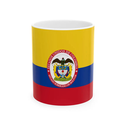 Flag of Sovereign State of Bolivar (Colombia) White Coffee Mug 11oz - Go Mug Yourself