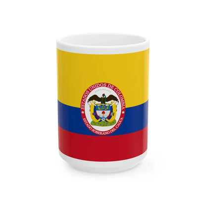Flag of Sovereign State of Cauca (Colombia) White Coffee Mug 15oz - Go Mug Yourself