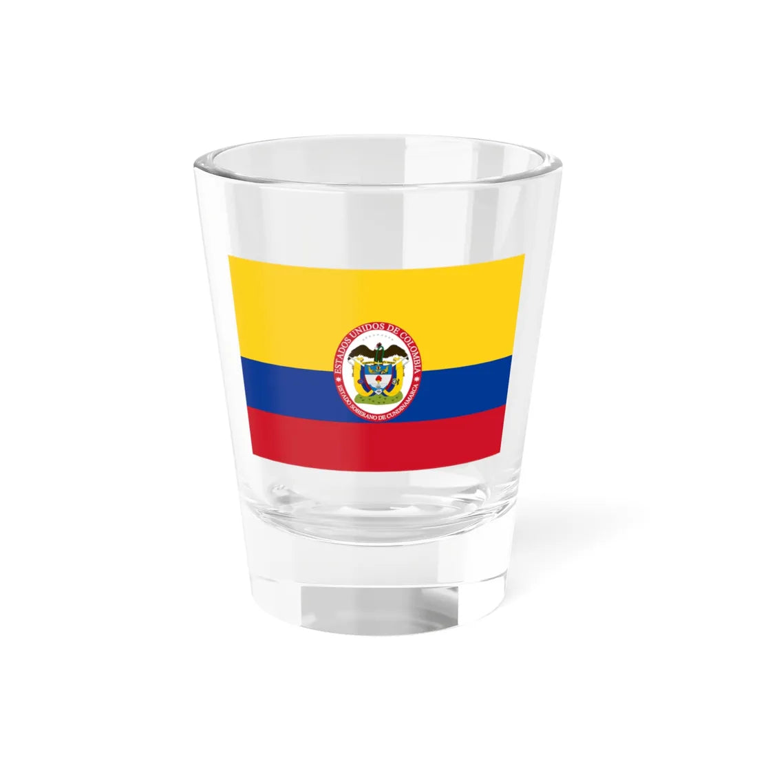 Flag of Sovereign State of Cundinamarca (Colombia) Shot Glass 1.5oz 1.5oz - Go Mug Yourself