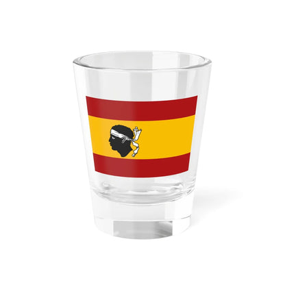 Flag of Spain with a Moors head in the center (Spain) Shot Glass 1.5oz 1.5oz - Go Mug Yourself