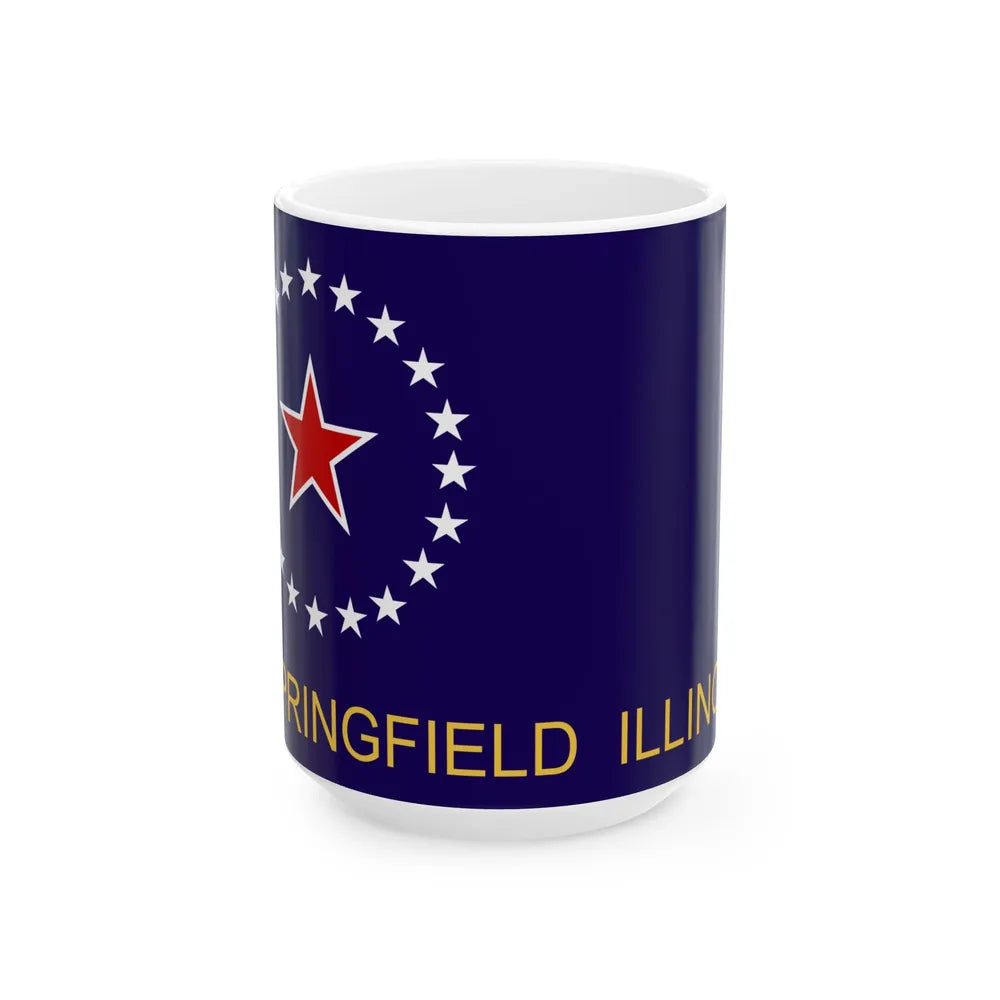Flag of Springfield Illinois (United States) White Coffee Mug 15oz - Go Mug Yourself