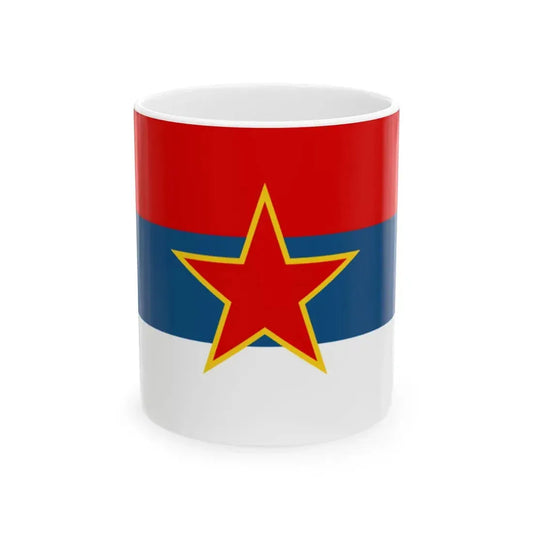 Flag of SR Montenegro 1946-1993 (Montenegro) White Coffee Mug 11oz - Go Mug Yourself
