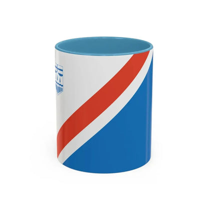 Flag of St Albert Alberta Canada - Accent Coffee Mug 11oz Light Blue - Go Mug Yourself