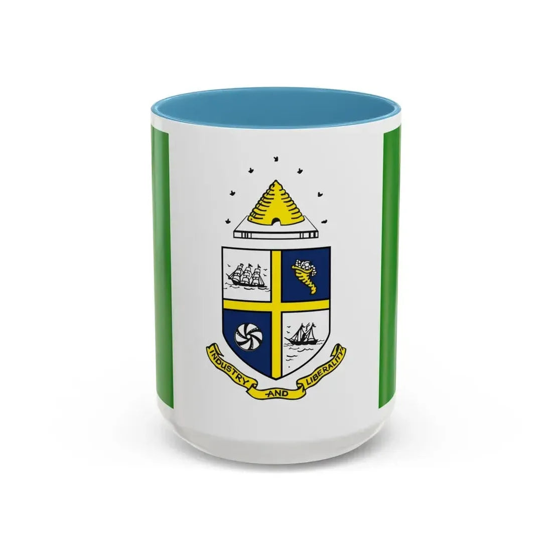 Flag of St Catharines Ontario Canada - Accent Coffee Mug 15oz Light Blue - Go Mug Yourself