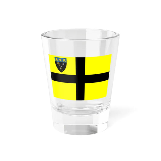 Flag of St David early with Diocese of Llandaff Shield in Canton (United Kingdom) Shot Glass 1.5oz 1.5oz - Go Mug Yourself