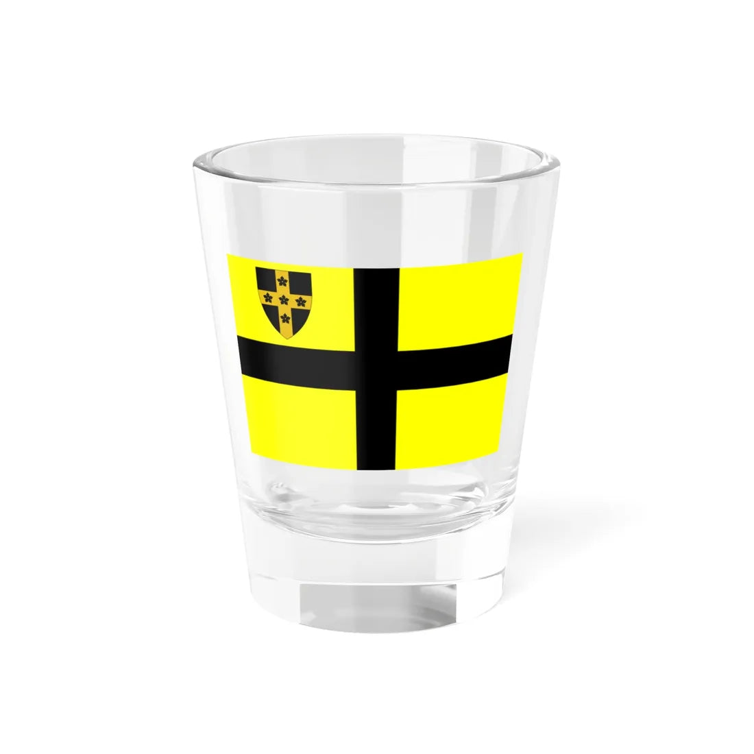 Flag of St David early with Diocese of St Davids Shield in Canton (United Kingdom) Shot Glass 1.5oz 1.5oz - Go Mug Yourself