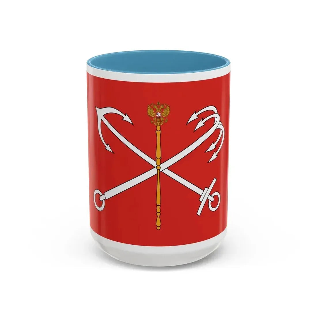 Flag of St Petersburg Russia - Accent Coffee Mug 15oz Light Blue - Go Mug Yourself