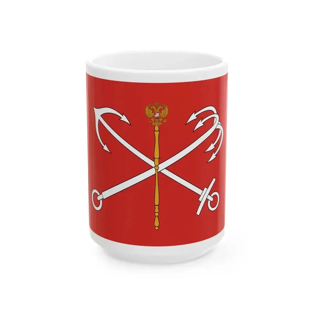 Flag of St Petersburg Russia - White Coffee Mug 15oz - Go Mug Yourself