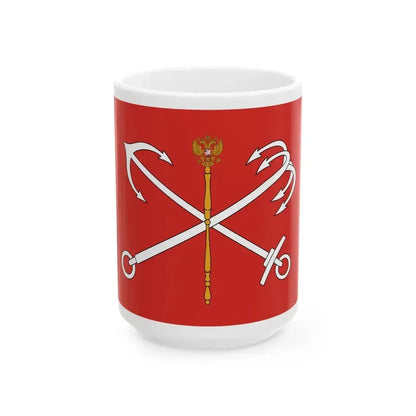 Flag of St Petersburg Russia - White Coffee Mug 15oz - Go Mug Yourself