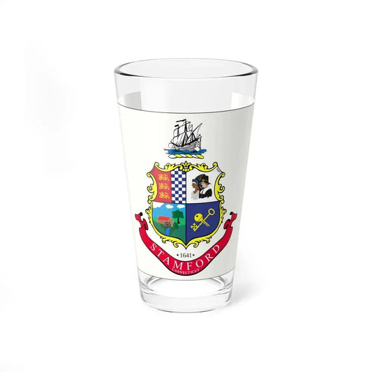 Flag of Stamford, Connecticut - Pint Glass 16oz 16oz - Go Mug Yourself