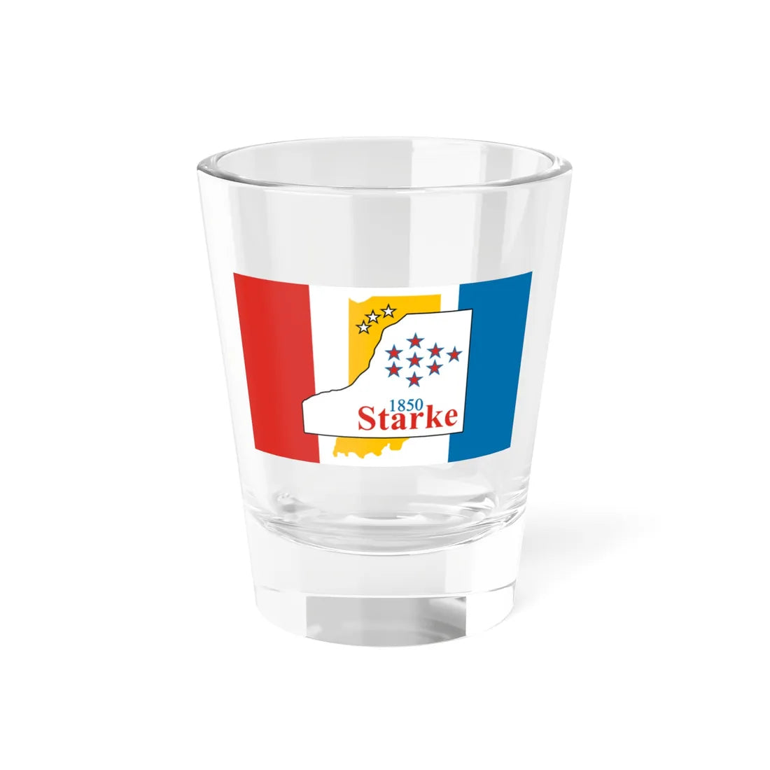 Flag of Starke County Indiana (India) Shot Glass 1.5oz 1.5oz - Go Mug Yourself