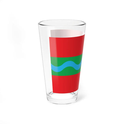 Flag of Starokostiantyniv raion (Ukraine) Pint Glass 16oz - Go Mug Yourself