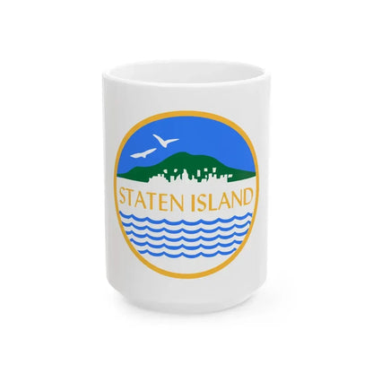 Flag of Staten Island New York 1971-2016 (United States) White Coffee Mug 15oz - Go Mug Yourself