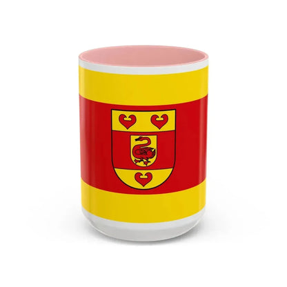 Flag of Steinfurt Germany - Accent Coffee Mug 15oz Pink - Go Mug Yourself