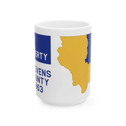 Flag of Stevens County Washington (United States) White Coffee Mug 15oz - Go Mug Yourself