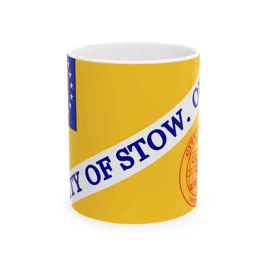Flag of Stow Ohio (United States) White Coffee Mug 11oz - Go Mug Yourself