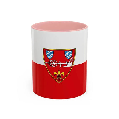 Flag of Straubing Germany - Accent Coffee Mug 11oz Pink - Go Mug Yourself