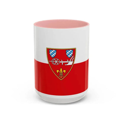 Flag of Straubing Germany - Accent Coffee Mug 15oz Pink - Go Mug Yourself