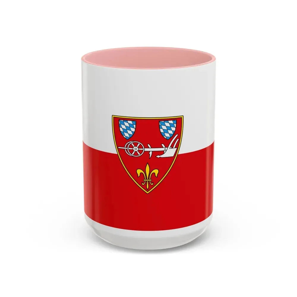 Flag of Straubing Germany - Accent Coffee Mug 15oz Pink - Go Mug Yourself