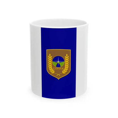Flag of Struga Municipality (North Macedonia) White Coffee Mug 11oz - Go Mug Yourself