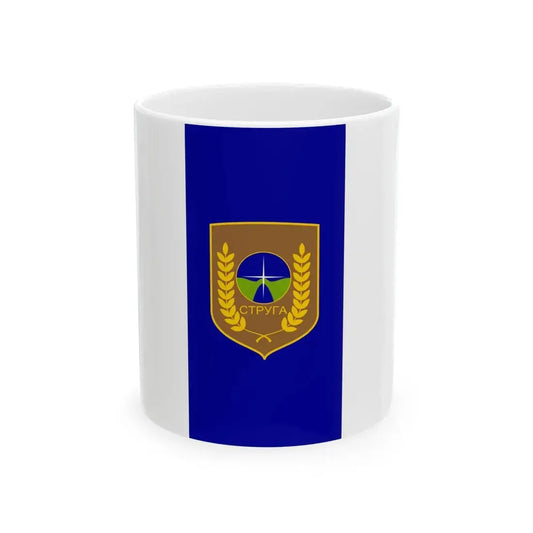 Flag of Struga Municipality (North Macedonia) White Coffee Mug 11oz - Go Mug Yourself