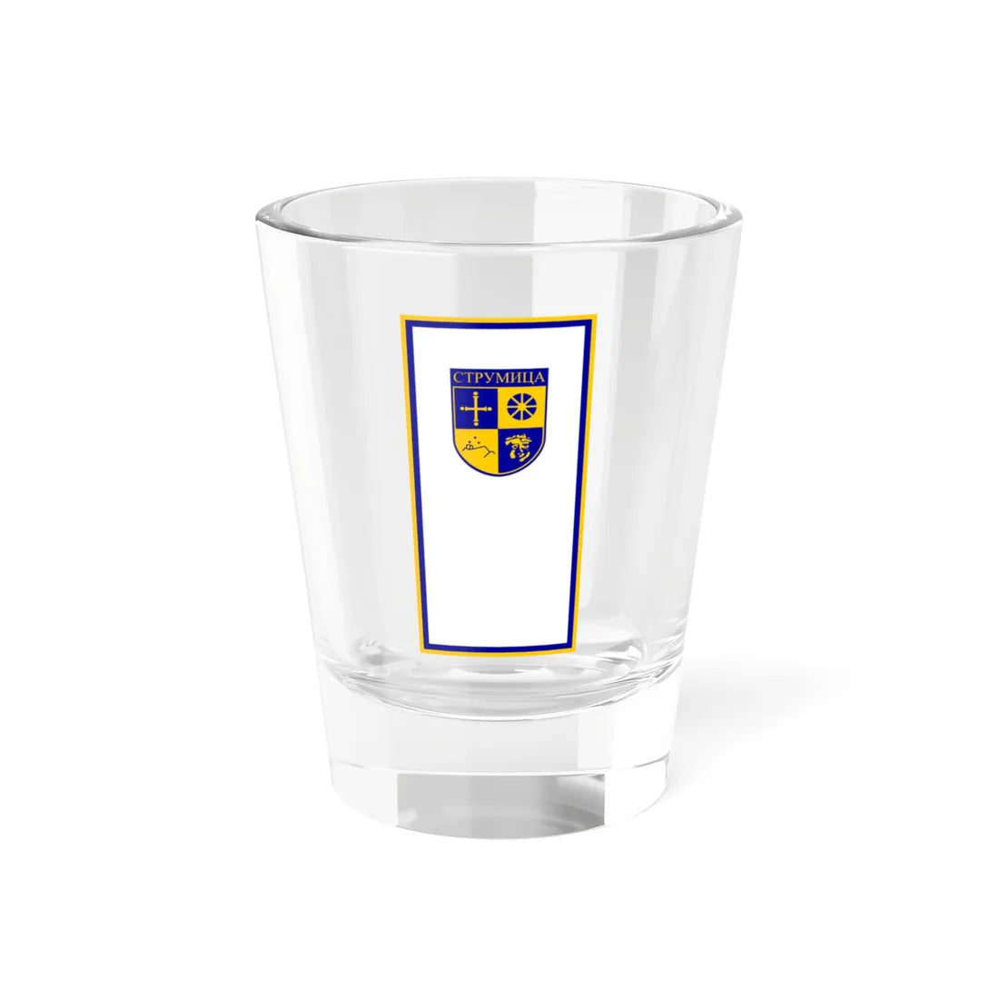 Flag of Strumica Municipality (North Macedonia) Shot Glass 1.5oz 1.5oz - Go Mug Yourself