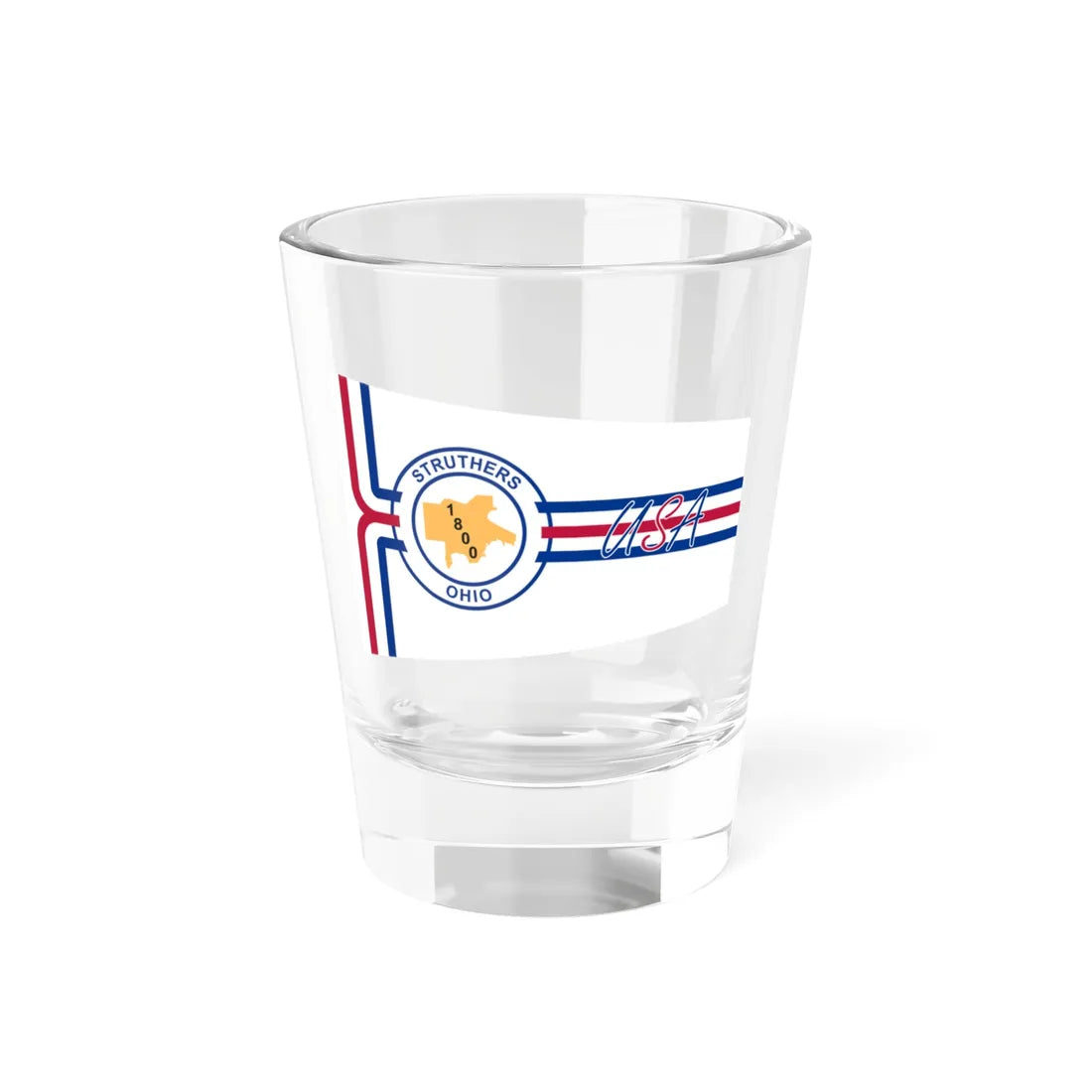 Flag of Struthers Ohio 1994-2019 (United States) Shot Glass 1.5oz 1.5oz - Go Mug Yourself