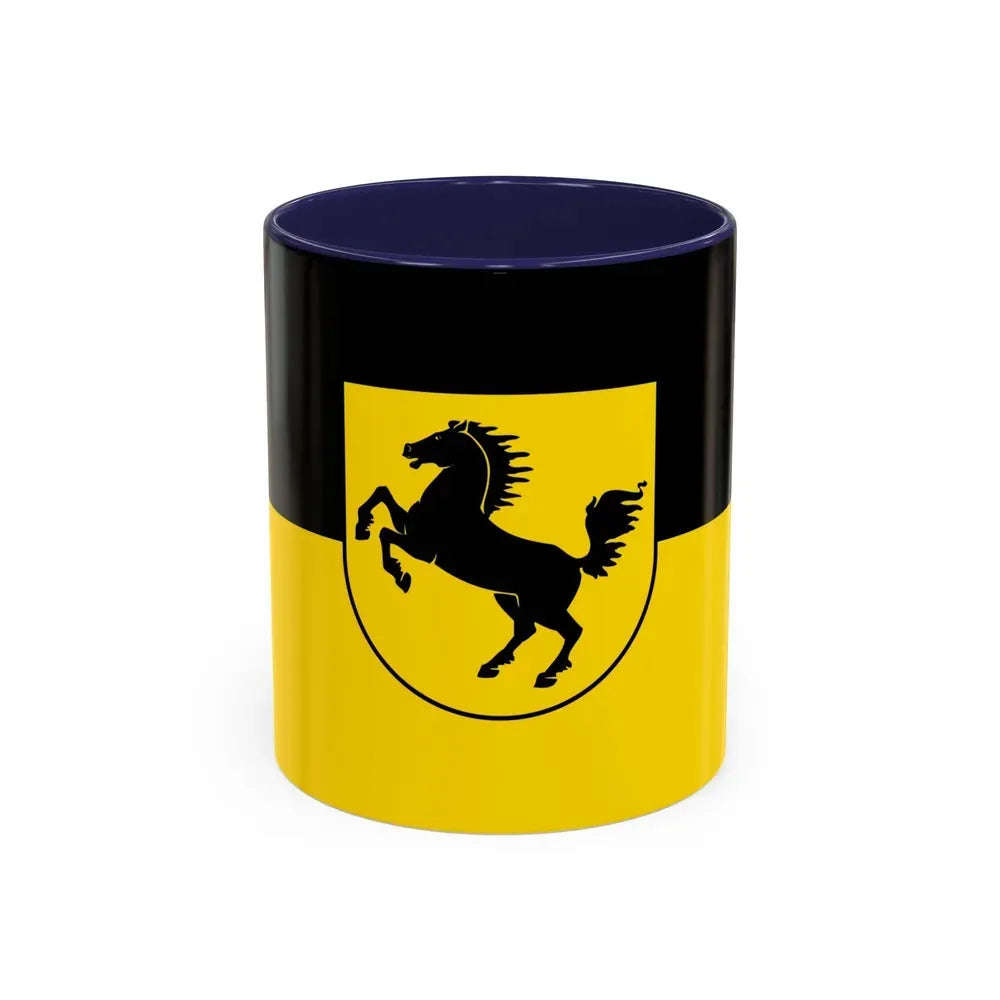 Flag of Stuttgart Germany - Accent Coffee Mug 11oz Navy - Go Mug Yourself
