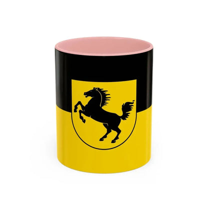 Flag of Stuttgart Germany - Accent Coffee Mug 11oz Pink - Go Mug Yourself