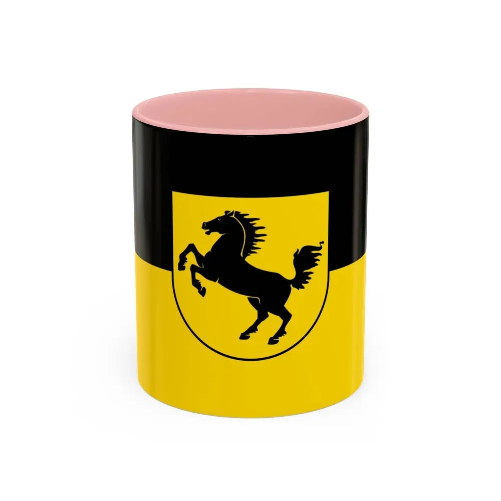 Flag of Stuttgart Germany - Accent Coffee Mug 11oz Pink - Go Mug Yourself