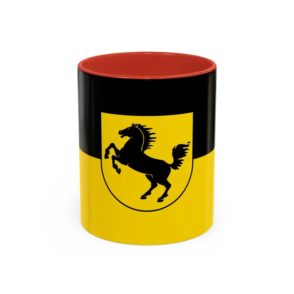 Flag of Stuttgart Germany - Accent Coffee Mug 11oz Red - Go Mug Yourself